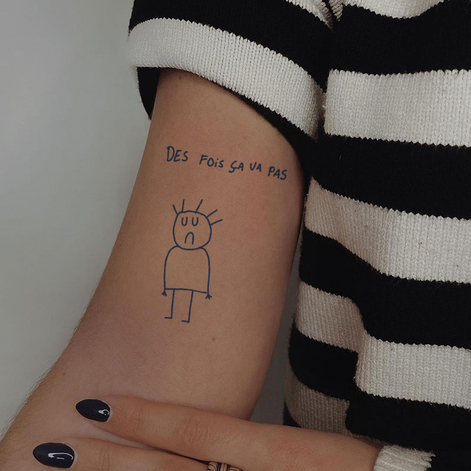 "Desfois Ça Va Pas Whimsical Herbal Tattoo Sticker (Lasts 10 - 14 Days)"