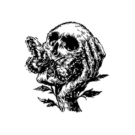 No Speak, Only Bloom No Speak Only Bloom Tattoo – Gothic Skull Butterfly Temporary Tattoo (Mystic Ink®)
