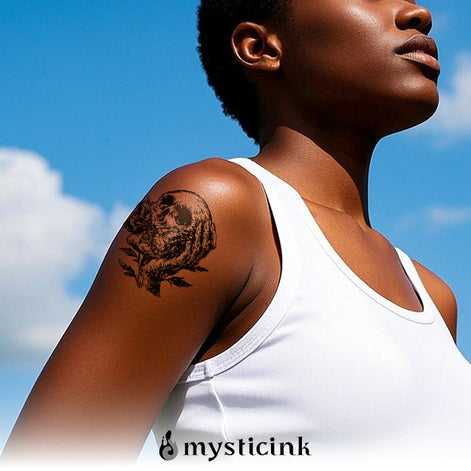 No Speak, Only Bloom No Speak Only Bloom Tattoo – Gothic Skull Butterfly Temporary Tattoo (Mystic Ink®)