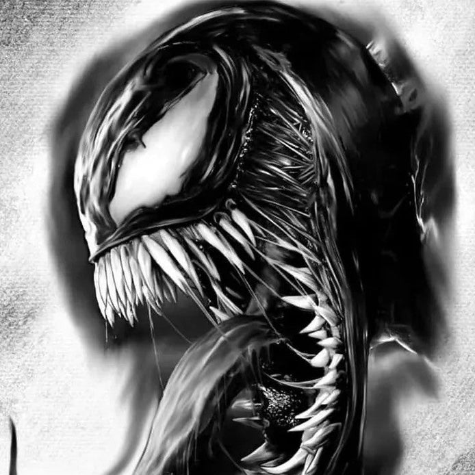 VENOM Head — Lethal Grin Temporary Tattoo