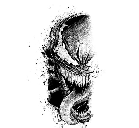 VENOM Head — Lethal Grin Temporary Tattoo