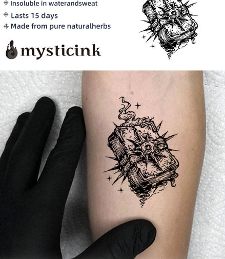 The Forbidden Tome The Forbidden Tome Tattoo – Mystical Temporary Tattoo for Protection