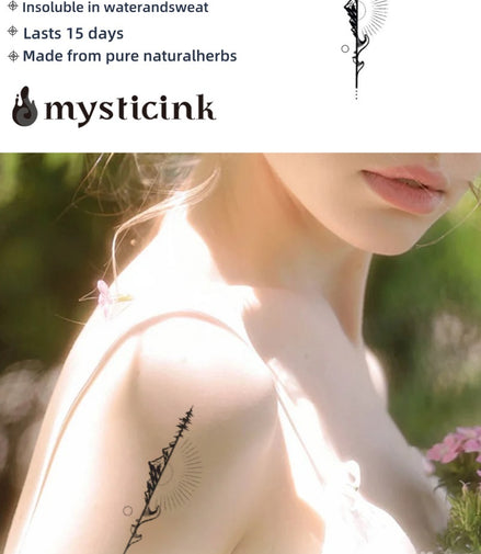 Elysian Summit Elysian Summit — Blessed Botanical Tattoo by MysticInk 🌿✨Elysian Summit Botanical Tattoo – Blessed Energy & Good Luck | MysticInk