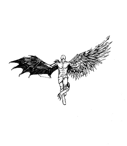 Fallen Grace Temporary Tattoo 🪽🕸 Fallen Grace Temporary Tattoo – Herbal Ink, Waterproof, 15 Days