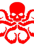 Crimson Kraken Skull Emblem — Temporary Tattoo