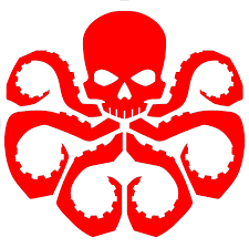 Crimson Kraken Skull Emblem — Temporary Tattoo