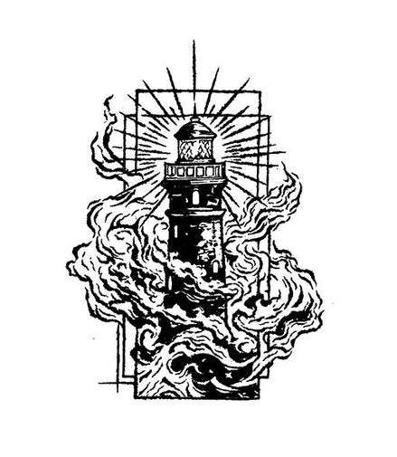 Beacon of Solace Lighthouse Temporary Tattoo – Mystic Ink® Protective Symbol