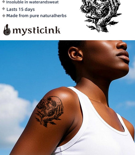 No Speak, Only Bloom No Speak Only Bloom Tattoo – Gothic Skull Butterfly Temporary Tattoo (Mystic Ink®)