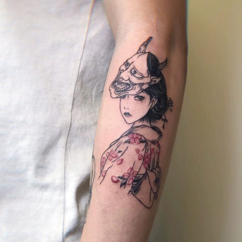 Mask Maiden Temp Tattoo