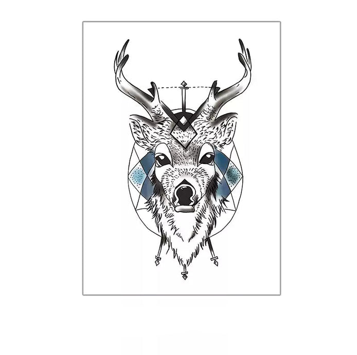 Geometric Stag · Dotwork Temporary Tattoo