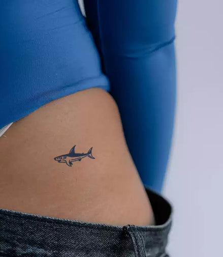 Bluefin Mini Shark — Micro Temporary Tattoo