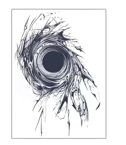 Black hole tattoo on the back of hand