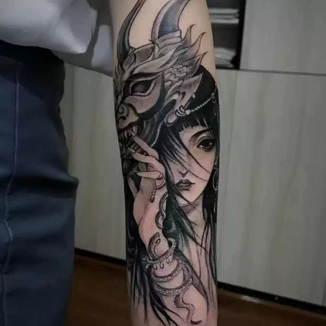 Oni Veil Geisha Temp Tattoo