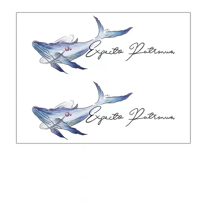 Blue Shark Script Temp Tattoo
