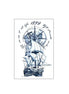 Black-and-grey sailing ship with compass rose temporary tattoo on forearm