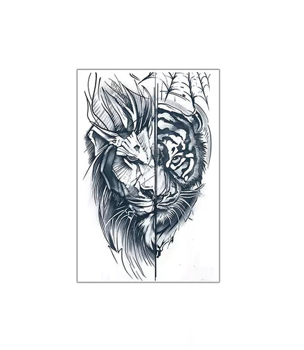 Lion & Tiger Totem Temp Tattoo
