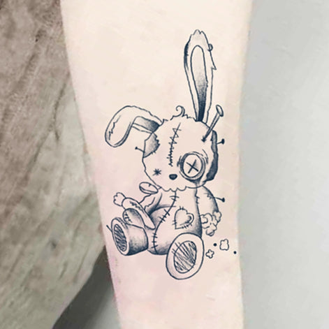 Stitched Bunny Temp Tattoo