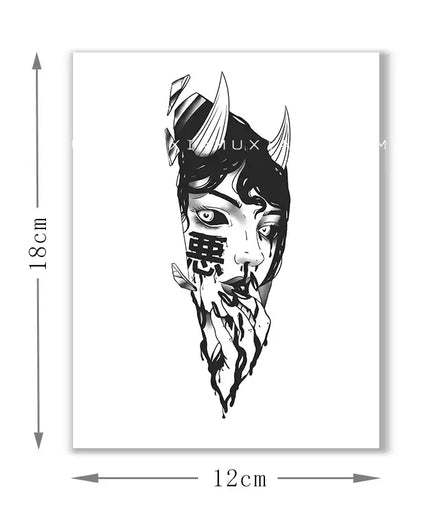 Oni Gaze · Illustrative Blackwork Temporary Tattoo
