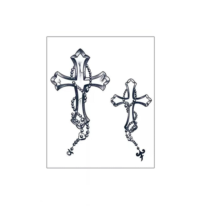 Rosary Cross Temp Tattoo