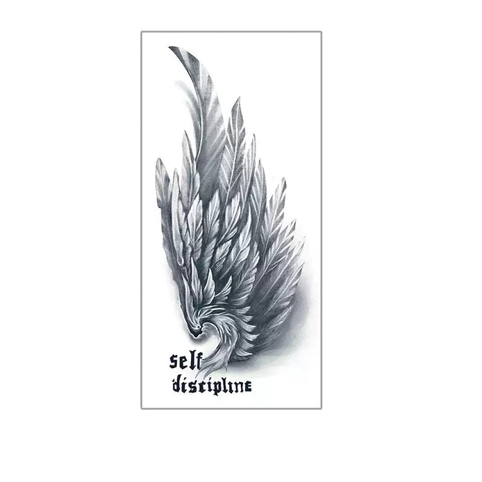 Self-Discipline Wing Temp Tattoo
