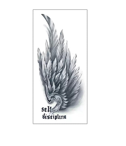 Self-Discipline Wing Temp Tattoo