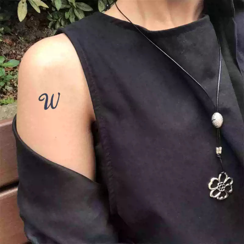 Initial H Monogram — Minimalist Temporary Tattoo
