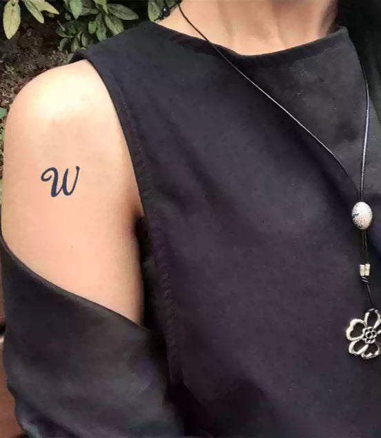 Initial H Monogram — Minimalist Temporary Tattoo