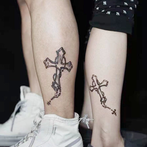 Rosary Cross Temp Tattoo