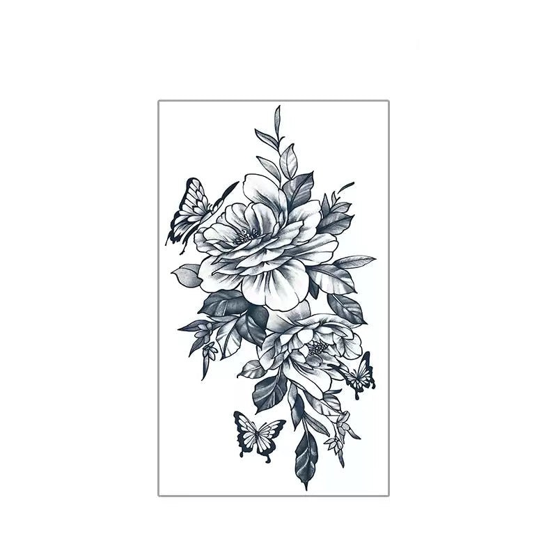 Peony Flight Temp Tattoo