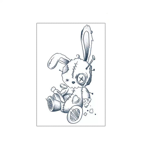 Stitched Bunny Temp Tattoo