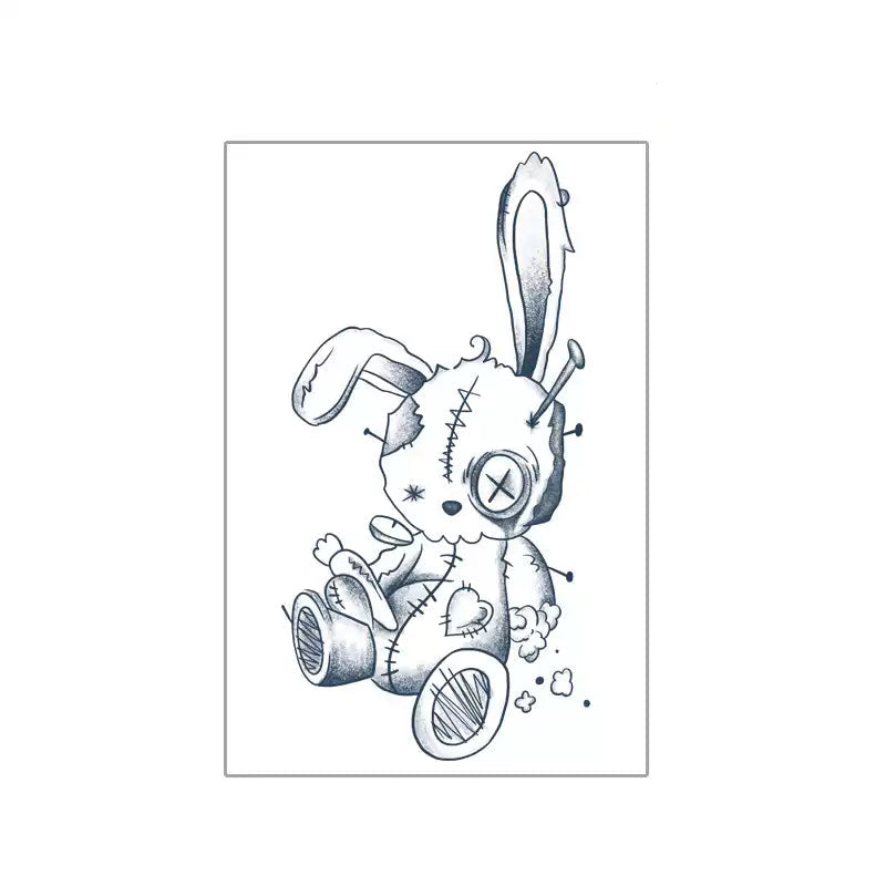 Stitched Bunny Temp Tattoo