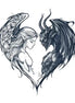 Angel & Demon Heart Temp Tattoo