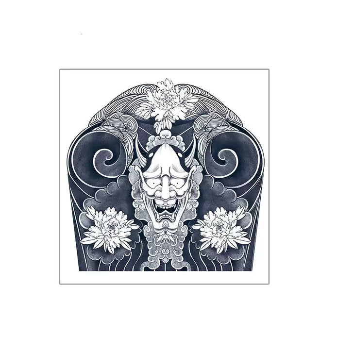 Oni Mask Sleeve Temp Tattoo