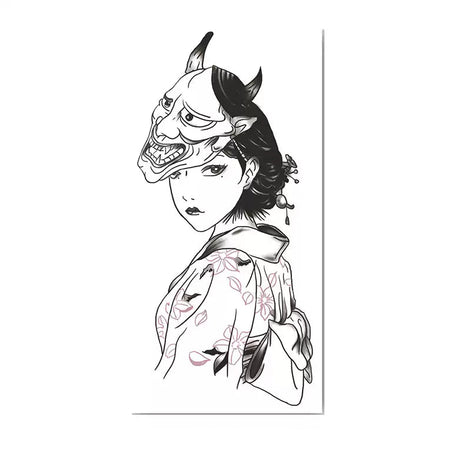 Mask Maiden Temp Tattoo