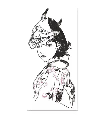 Mask Maiden Temp Tattoo