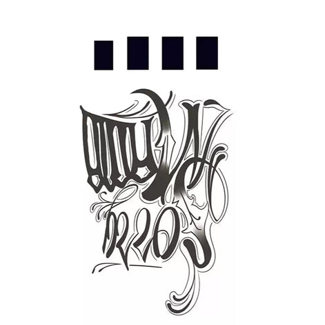 Ornate Script Hand Temp Tattoo