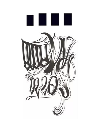 Ornate Script Hand Temp Tattoo