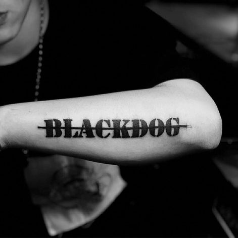 Blackdog Type Band Temp Tattoo