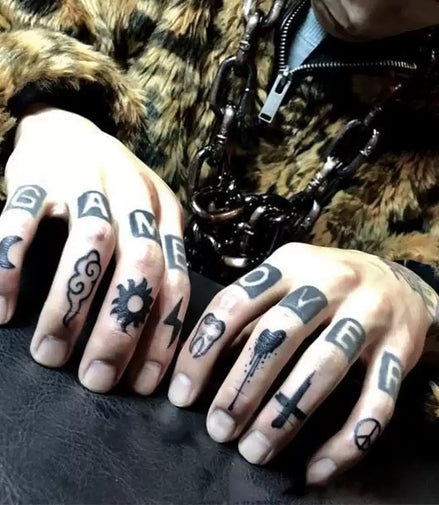 Game Over Knuckle Temp Tattoo