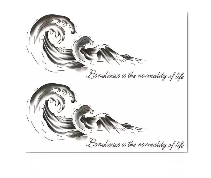 Wave Script Temp Tattoo