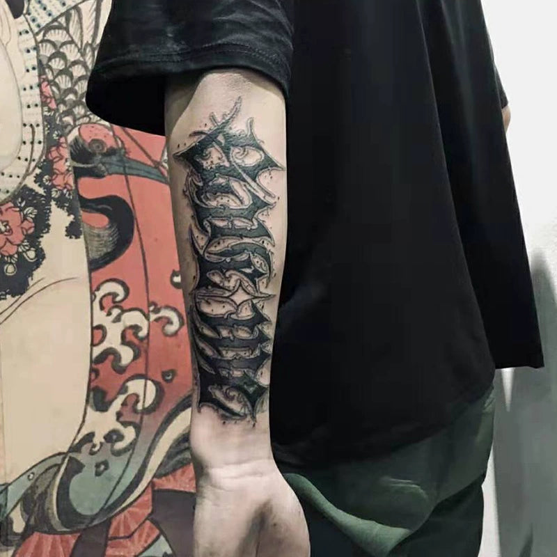 Stacked Blackletter Temp Tattoo