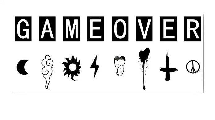 Game Over Knuckle Temp Tattoo