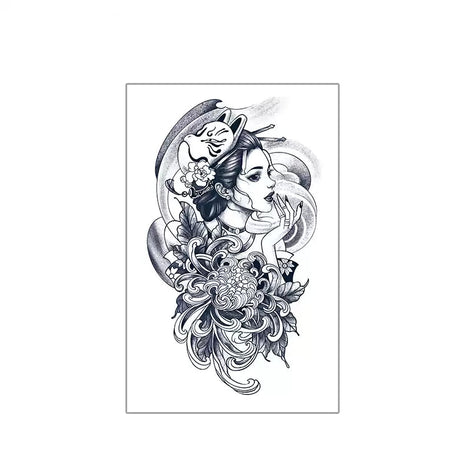 Geisha Hannya Temp Tattoo