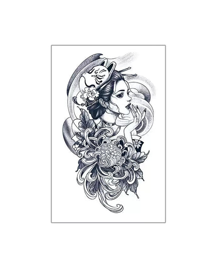 Geisha Hannya Temp Tattoo