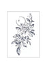 Vertical peony and leaf temporary tattoo with crescent moon on forearm