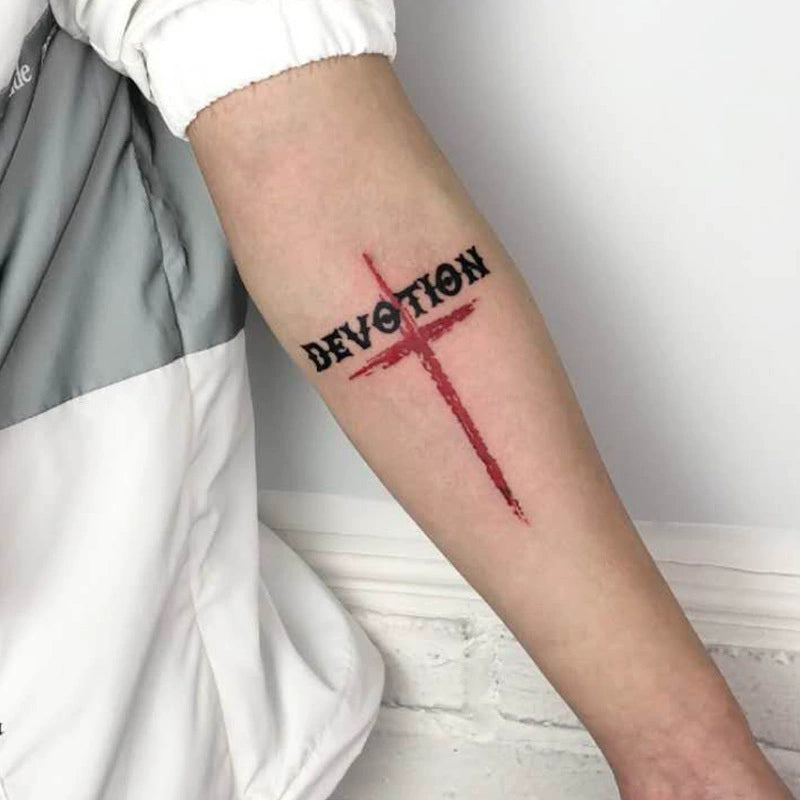 Devotion Cross Temp Tattoo