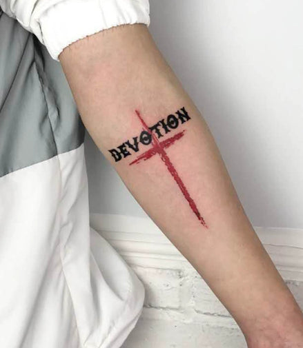 Devotion Cross Temp Tattoo