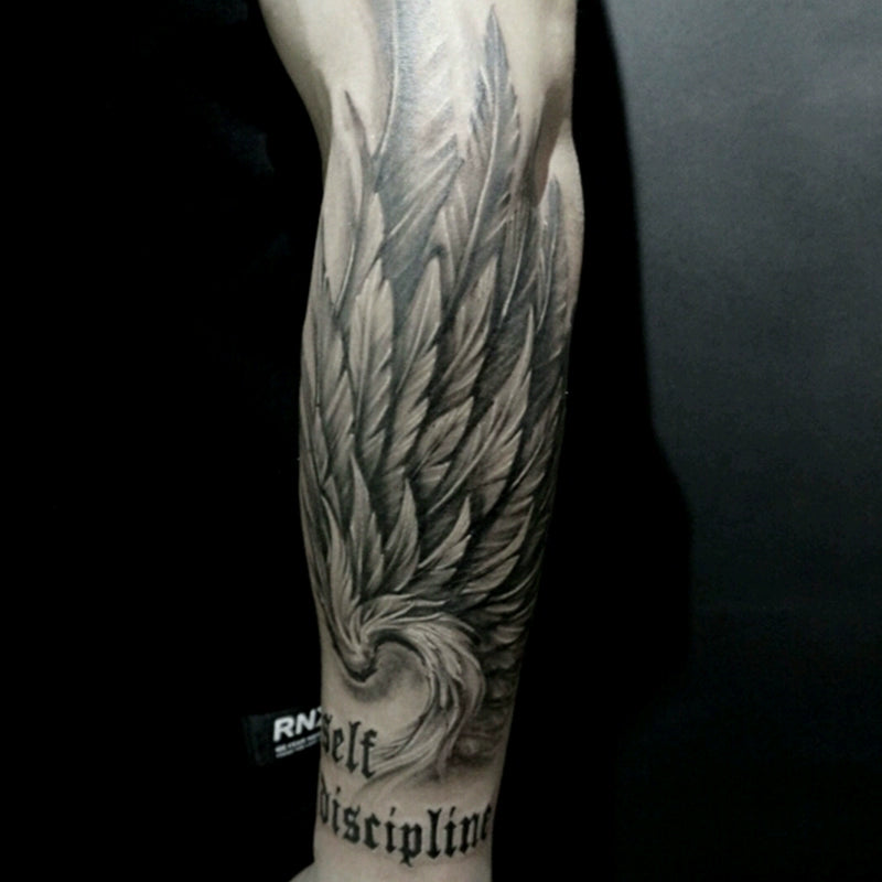 Self-Discipline Wing Temp Tattoo