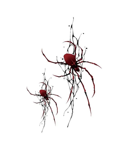 Crimson Web Phantoms — Spider Temporary Tattoo (2-Pack)