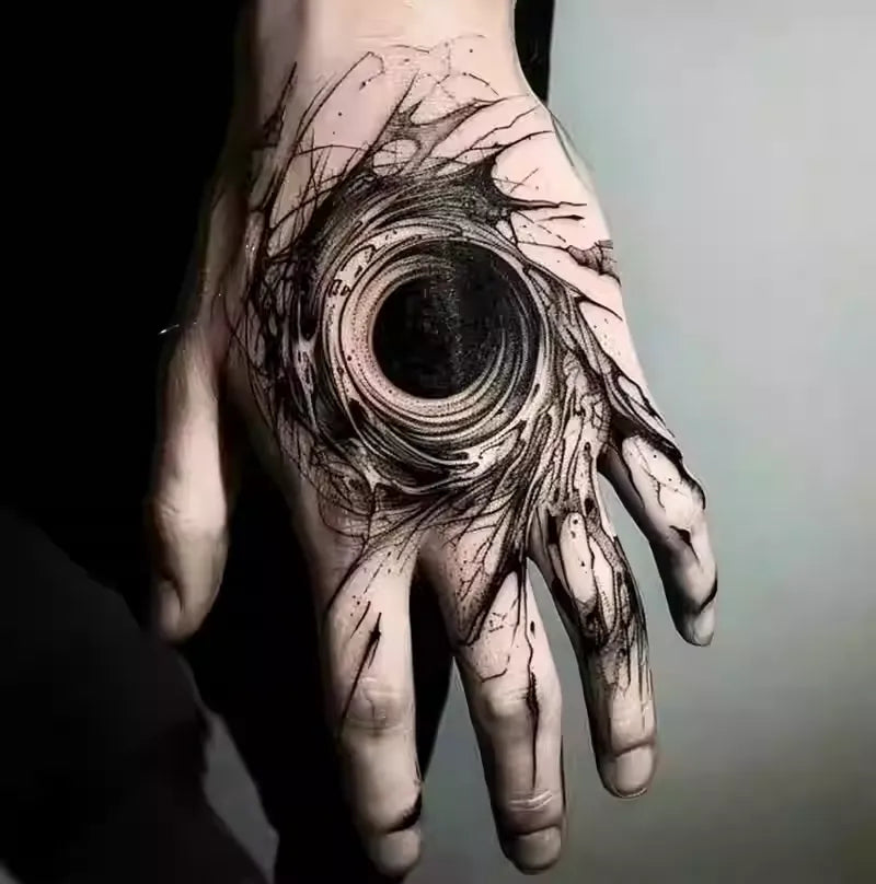 Abyss Whisper Spiral Tattoo – Herbal Blessed, Magnetic Field Attuned | Mystic Ink